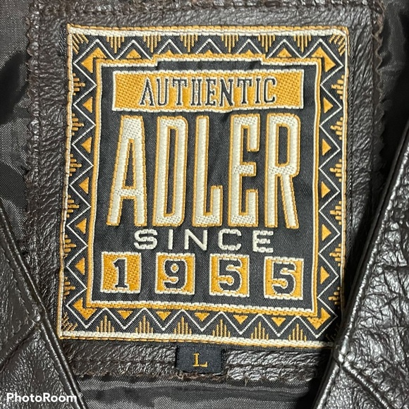 Adler vintage leather button front vest brown sz L - Picture 10 of 14